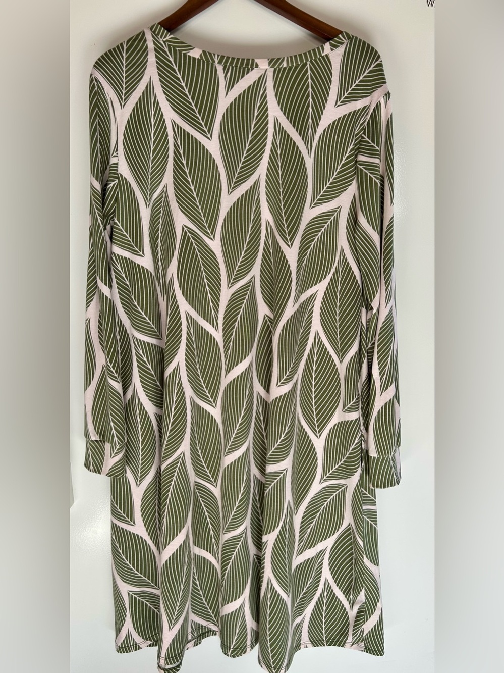 LuLaRoe Emily dress size XL olive green cream pockets - Picture 7 of 15